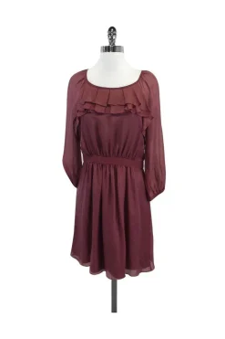 Tibi - Mauve Silk Ruffle Dress Sz 6