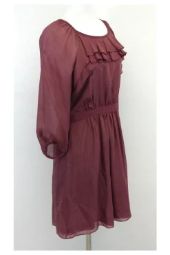 Tibi - Mauve Silk Ruffle Dress Sz 6