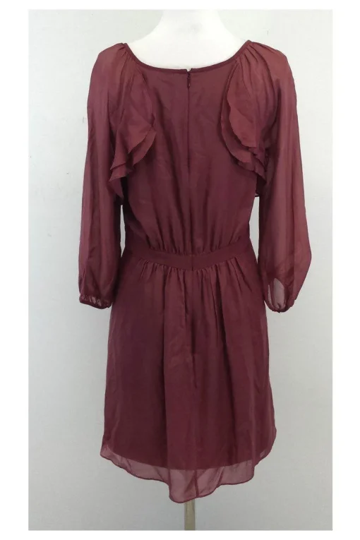 Tibi - Mauve Silk Ruffle Dress Sz 6