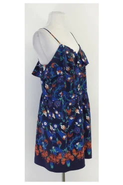 Tibi - Multicolor Floral Silk Spaghetti Strap Dress Sz 8