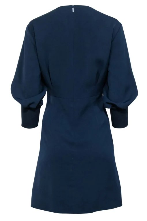 Tibi - Navy Long Sleeve Lace-up Shift Dress Sz 8