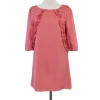 Tibi - Pink 3/4 Sleeve Ruffle Silk Shift Dress Sz 2