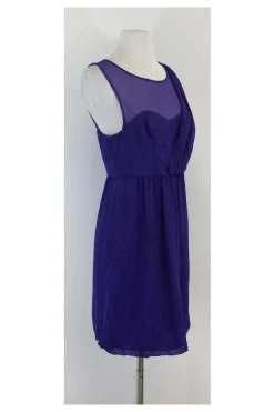 Tibi - Purple Mesh & Gingham Print Dress Sz 8