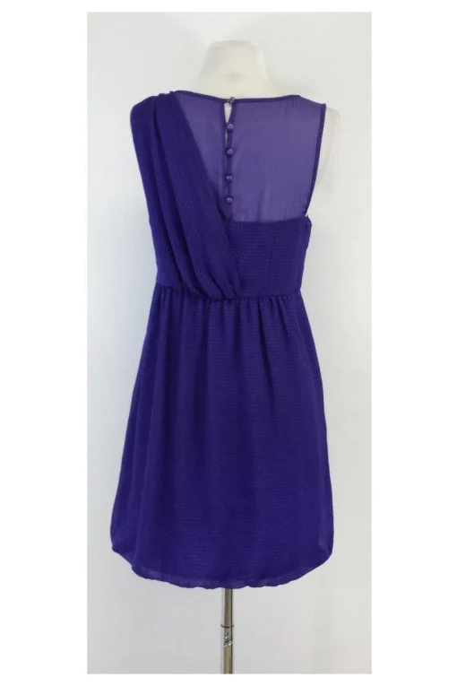 Tibi - Purple Mesh & Gingham Print Dress Sz 8