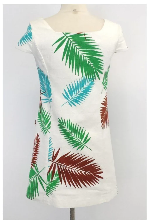Tibi - White Fern Print Cotton Dress Sz 0