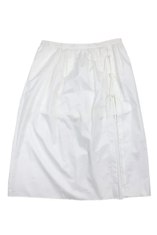 Tibi - White Midi Cotton Wrap Skort Sz 10