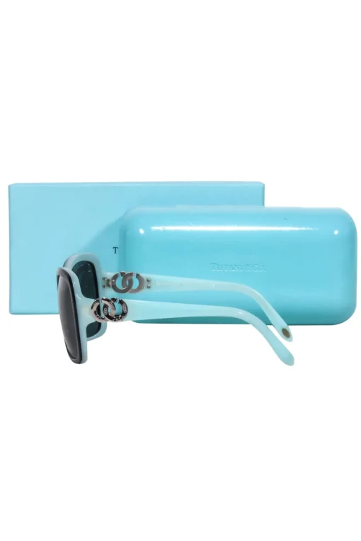 Tiffany & Co. - Black & Robin Egg Blue Square Sunglasses