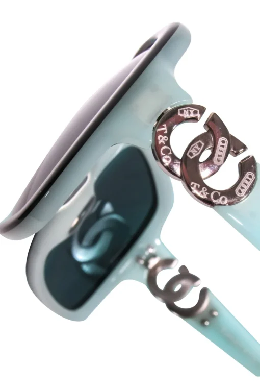Tiffany & Co. - Black & Robin Egg Blue Square Sunglasses