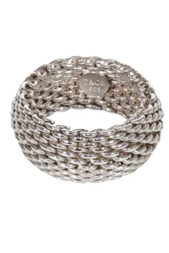 Tiffany & Co. - Sterling Silver Somerset Mesh Weave Ring Sz 7