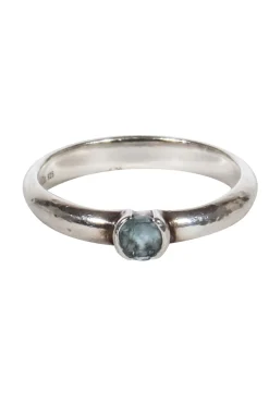 Tiffany & Co. - Sterling Silver Ring w/ Aquamarine Gem Sz 6
