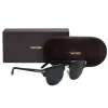 Tom Ford - Black Browline Silver-Toned Sunglasses