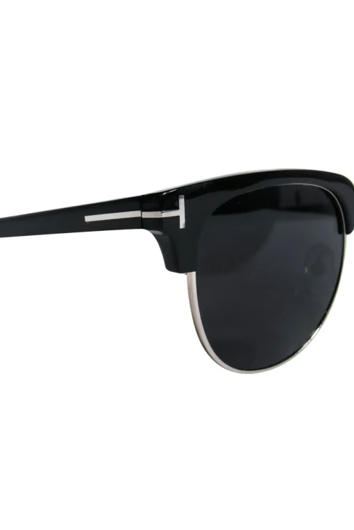 Tom Ford - Black Browline Silver-Toned Sunglasses
