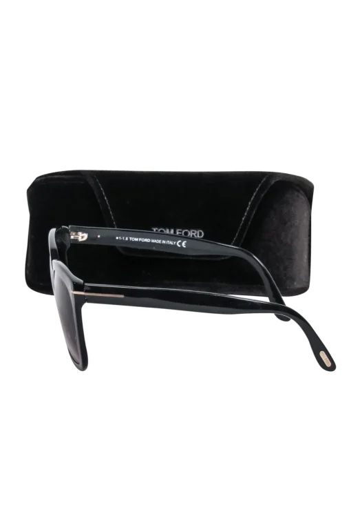 Tom Ford - Black Large Sunglasses w/ Brown Ombre Lenses
