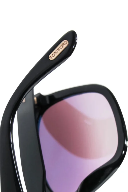Tom Ford - Black Large Sunglasses w/ Brown Ombre Lenses