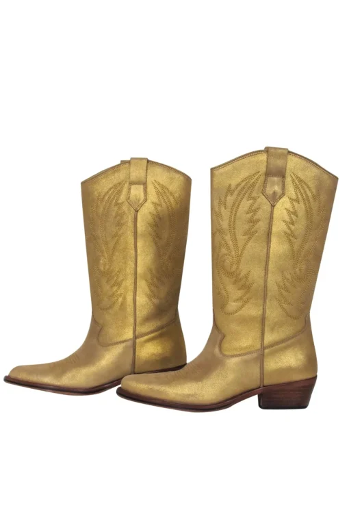 Toral - Golden Glitter Suede Cowboys Boots Sz 10