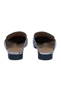 Tory Burch - Beige & Black Snake Skin Print Mule Flats Sz 5.5