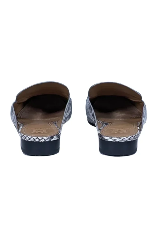 Tory Burch - Beige & Black Snake Skin Print Mule Flats Sz 5.5
