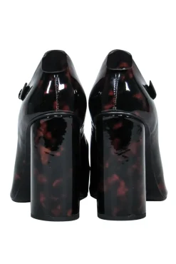 Tory Burch - Black & Brown Tortoise Shell Patent Leather Mary Jane Pumps Sz 7.5