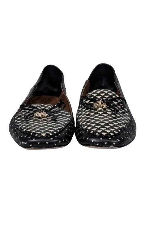 Tory Burch - Black & Cream Triangle Geo Charm Loafer Sz 8.5