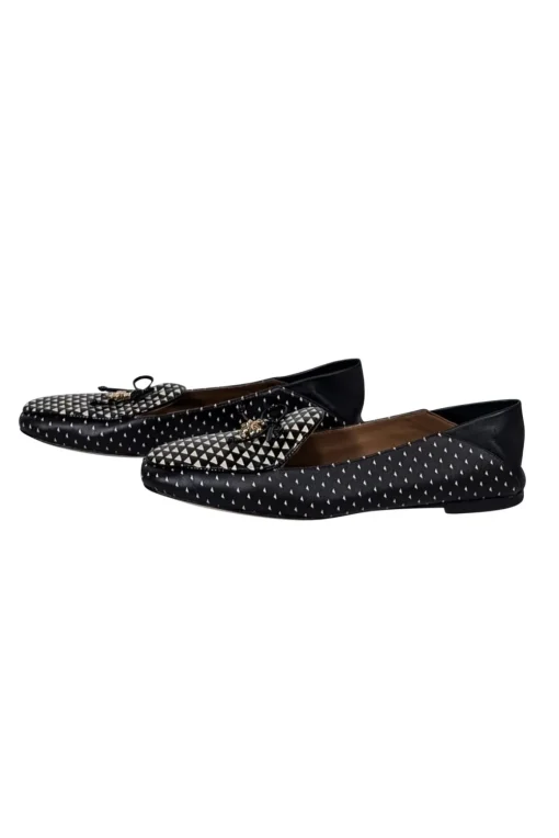 Tory Burch - Black & Cream Triangle Geo Charm Loafer Sz 8.5