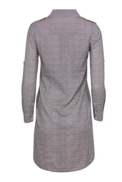 Tory Burch - Black & White Zig-Zag Cotton Shirt Dress Sz 0