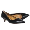 Tory Burch - Black Leather Pointed Toe Kitten Heel Pumps Sz 9.5