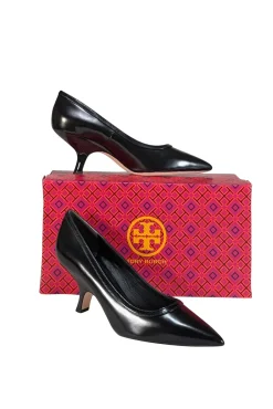 Tory Burch - Black Leather 65MM Angle Pump Sz 8.5