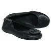 Tory Burch - Black Leather Ballet Flats w/ Logo Sz
