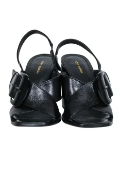 Tory Burch - Black Leather Crisscross Banana Heel Sz 8