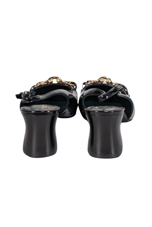 Tory Burch - Black Patent Leather "Jessa" Heeled Slingback Pumps Sz 10