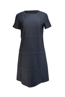 Tory Burch - Black Studded Shift Dress Sz M