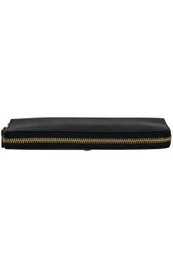 Tory Burch - Black Textured Leather Wallet w/ Logo