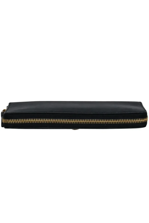 Tory Burch - Black Textured Leather Wallet w/ Logo