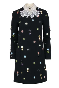 Tory Burch - Black w/ Multi color Sequins & Jewel Details Sz 0