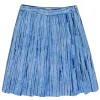 Tory Burch - Blue Printed Cotton Pleated Miniskirt Sz 0