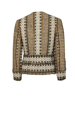 Tory Burch - Brown, Navy, Orange, & White Boucle Jacket Sz 6