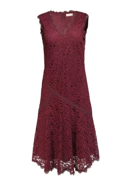 Tory Burch - Burgundy Lace Sleeveless V-Neck Dress Sz 6
