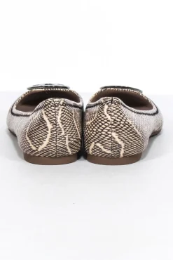Tory Burch - Cream & Black Snakeskin Print Ballet Flats Sz 11