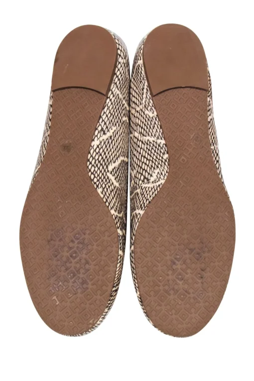 Tory Burch - Cream & Black Snakeskin Print Ballet Flats Sz 11