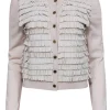 Tory Burch – Cream Fringe w/ Gold Button Cardigan Sz S