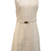 Tory Burch - Cream Metallic Boucle Belted Dress Sz 12