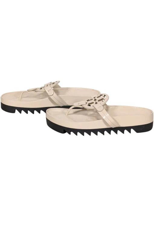 Tory Burch - Cream Patent Leather Thong Sandals Sz 7.5
