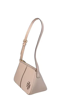Tory Burch - Cream Pebbled Leather "McGraw Wedge" Shoulder Bag