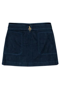 Tory Burch - Dark Wash Chambray Zipper Front Skirt Sz 6