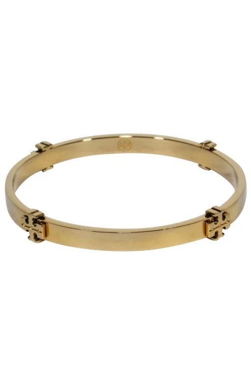 Tory Burch - Gold Bangle w/ Logo Embellishments