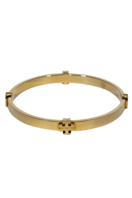 Tory Burch - Gold Bangle w/ Logo Embellishments