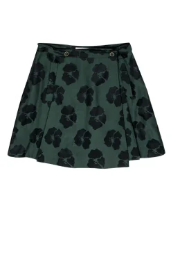 Tory Burch - Green Floral Silk & Cotton Skirt Sz 10