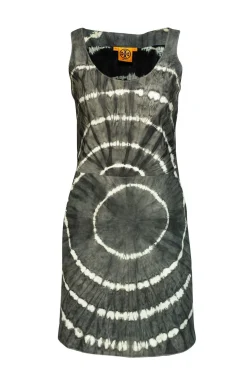 Tory Burch - Greystone Leather Shawna Tie-dye Night Out Dress Sz 2