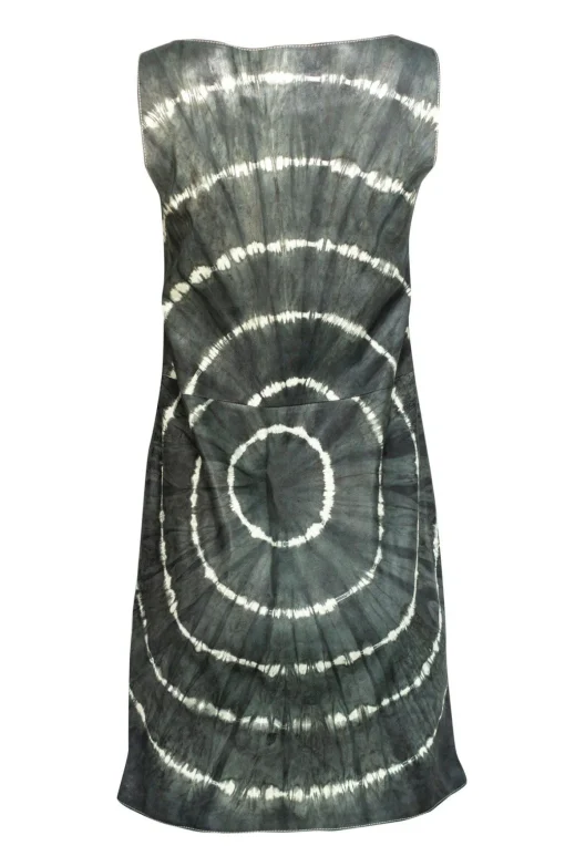 Tory Burch - Greystone Leather Shawna Tie-dye Night Out Dress Sz 2