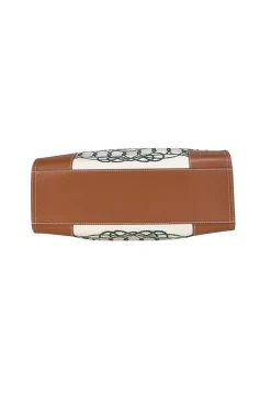 Tory Burch - Ivory & Green Rope Print Tote